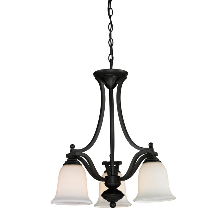 Z Lite Lagoon 3 Light Chandelier In Matte Black
