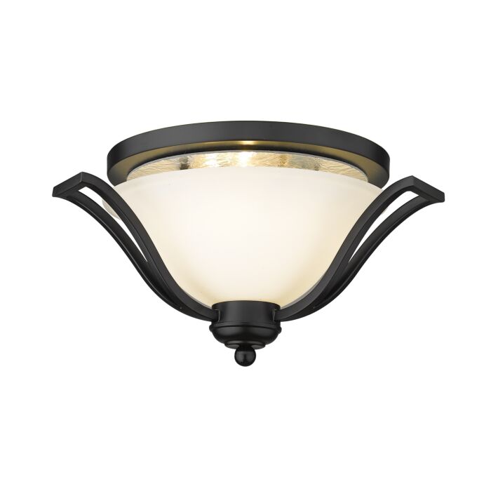 Z Lite Lagoon 3 Light Flush Mount Ceiling Light In Matte Black