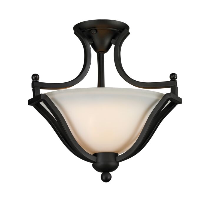 Z Lite Lagoon 2 Light Semi Flush Mount Ceiling Light In Matte Black