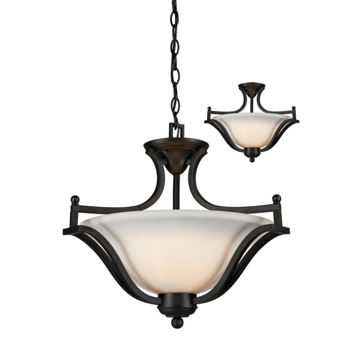 Z Lite Lagoon 3 Light Pendant Light In Matte Black