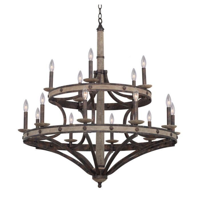 Kalco Coronado 15 Light Round Chandelier in Florence Gold
