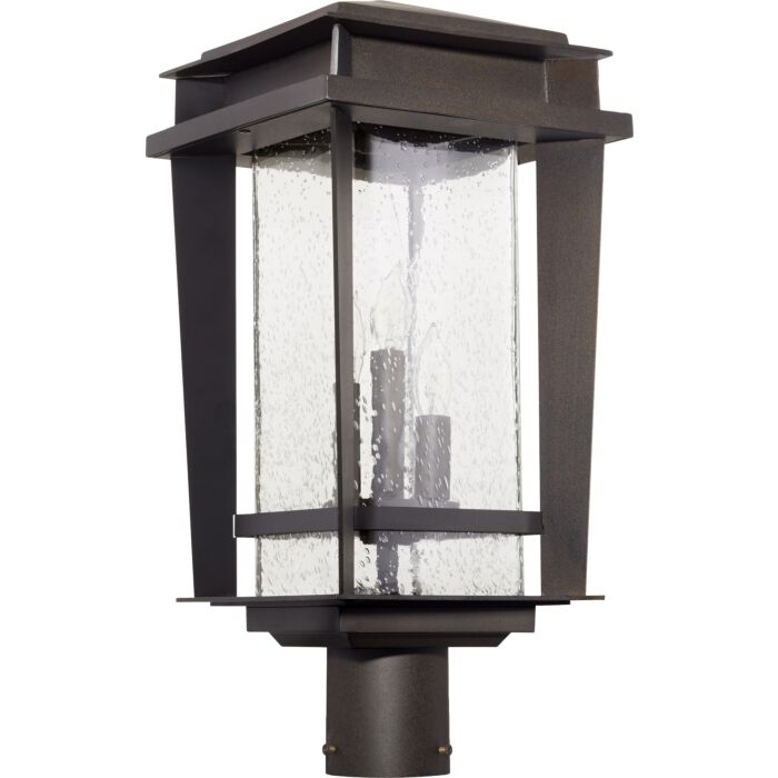 Quorum Easton 3 Light 21 Inch Outdoor Post Light in Oiled Bronze