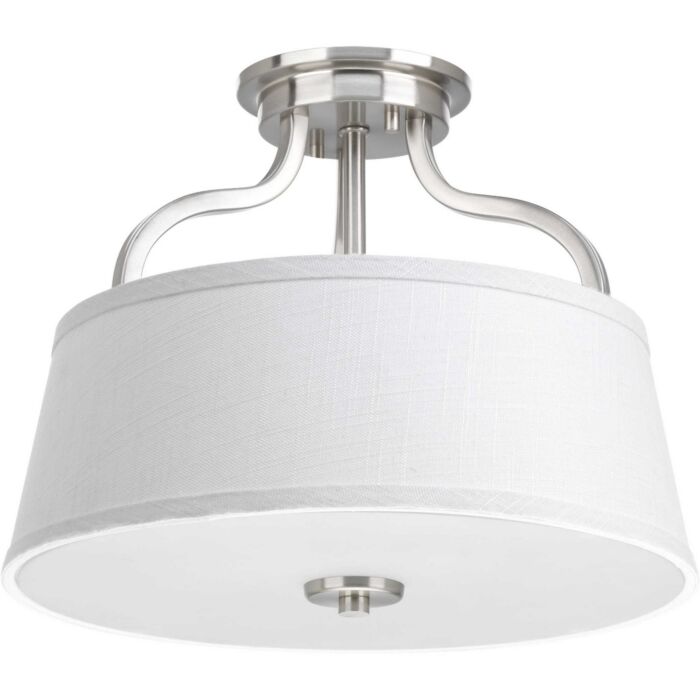 Arden 2-Light Semi-Flush Mount in Brushed Nickel