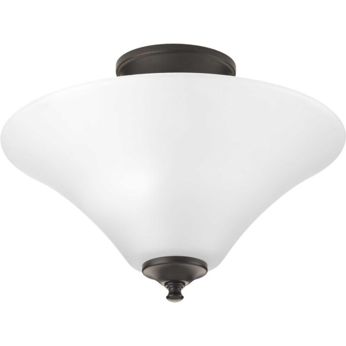 Joy-Bravo 2-Light Semi-Flush Mount in Antique Bronze