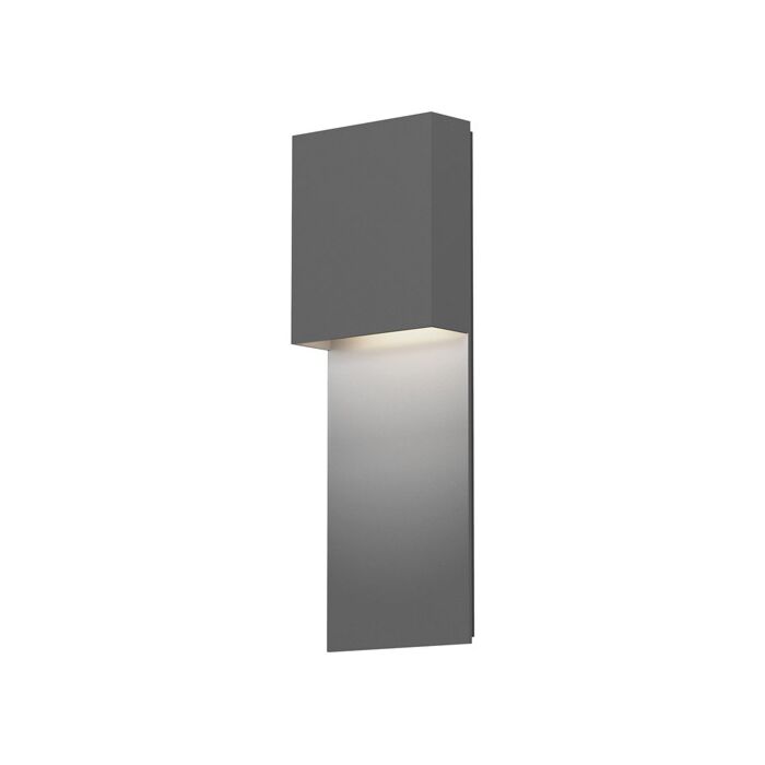 Sonneman Flat Box™ 17 Inch Wall Sconce in Textured Gray