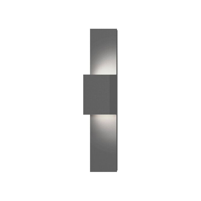 Sonneman Flat Box™ 2 Light 25 Inch Wall Sconce in Textured Gray