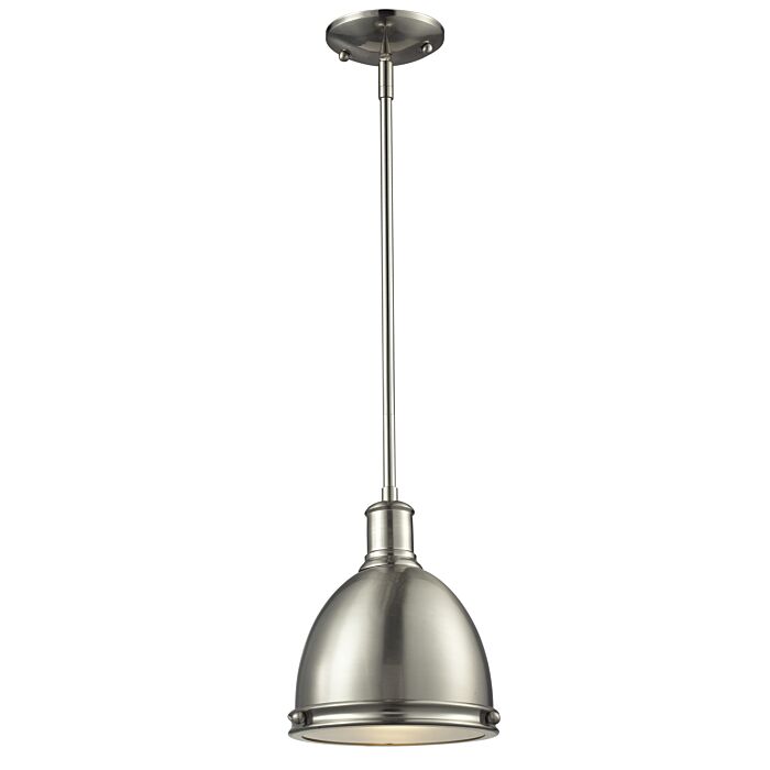 Z Lite Mason 1 Light Mini Pendant Light In Brushed Nickel