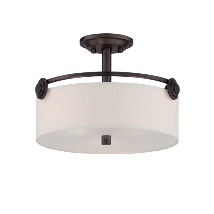 Gramercy Park 3-Light Semi-Flush Mount in Old English Bronze