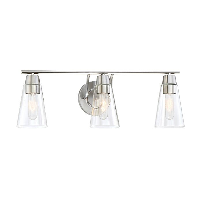 Echo 3-Light Bathroom Vanity Light Bar in Satin Platinum