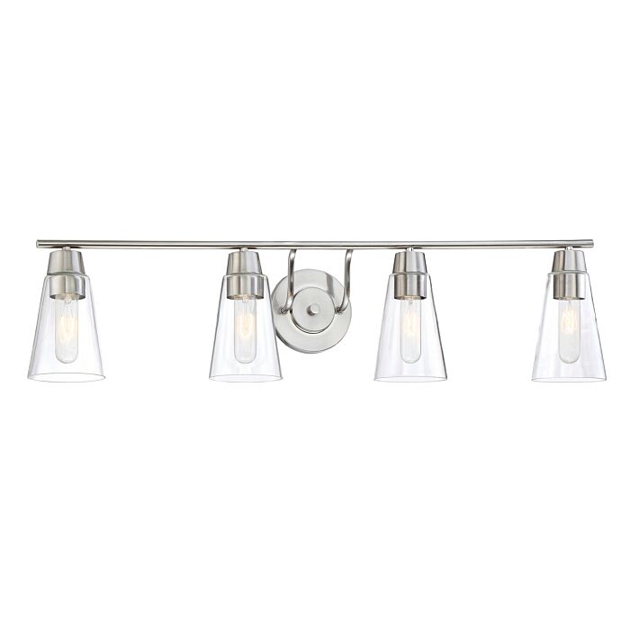 Echo 4-Light Bathroom Vanity Light Bar in Satin Platinum