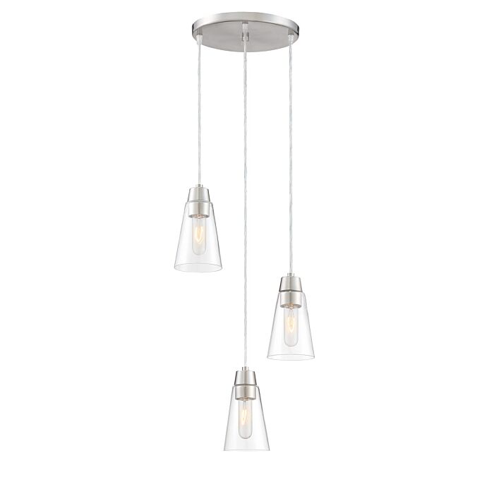 Echo 3-Light Mini Pendant in Satin Platinum