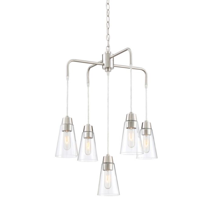 Echo 5-Light Chandelier in Satin Platinum