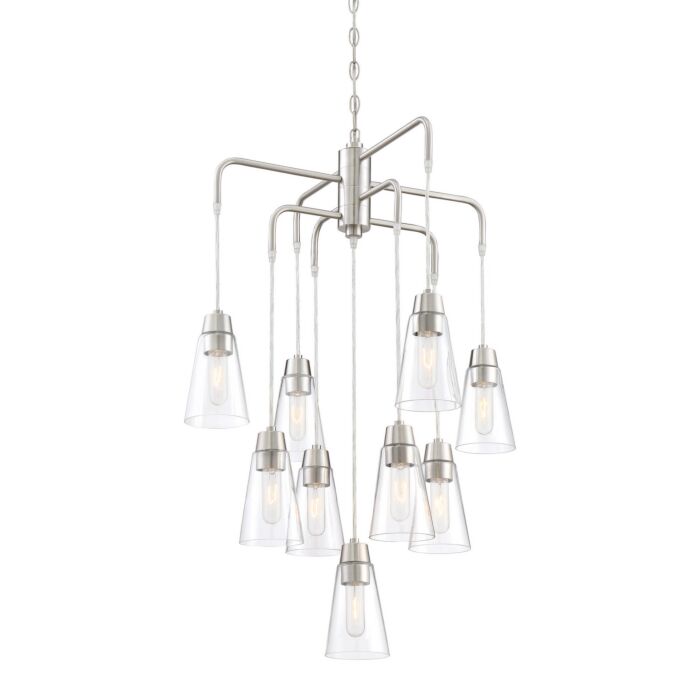 Echo 9-Light Chandelier in Satin Platinum