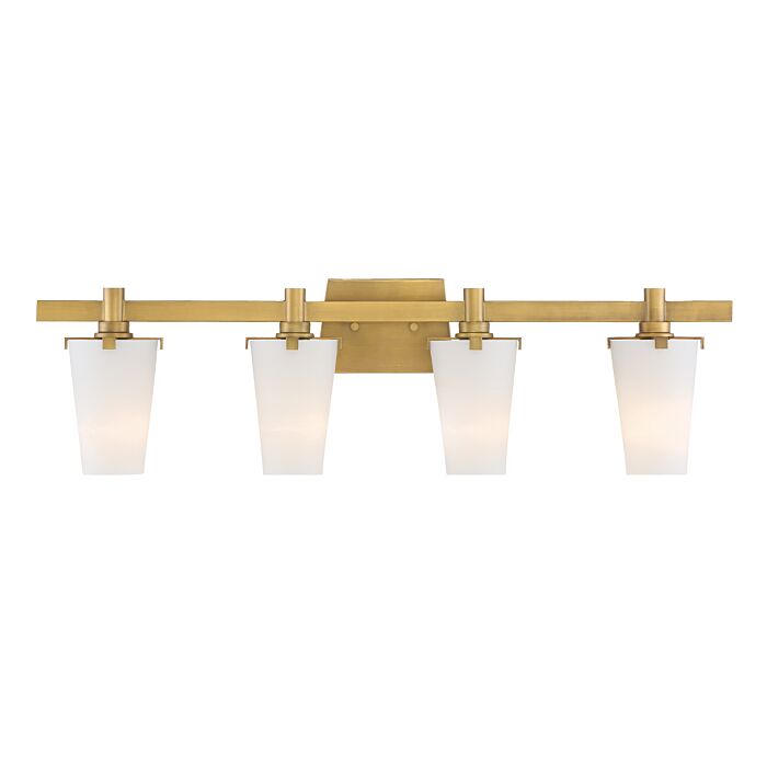 Hyde Park 4-Light Bathroom Vanity Light Bar in Vintage Gold