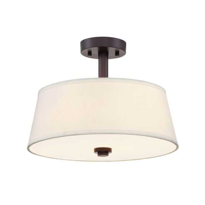 Studio 2-Light Semi-Flush Mount in Satin Bronze