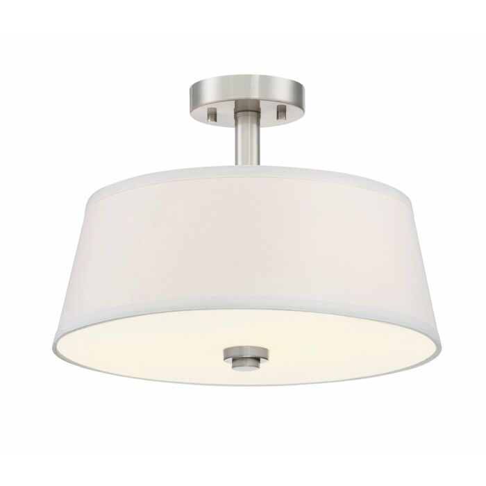 Studio 2-Light Semi-Flush Mount in Satin Platinum