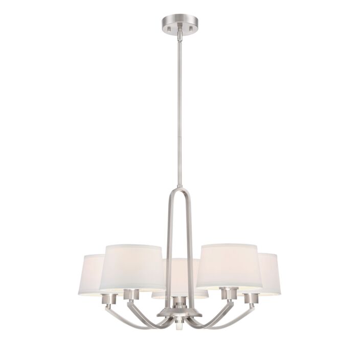 Studio 5-Light Chandelier in Satin Platinum