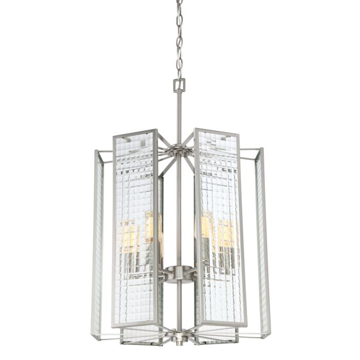 Pivot 6-Light Foyer Pendant in Satin Platinum