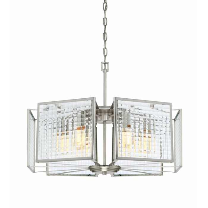 Pivot 6-Light Chandelier in Satin Platinum
