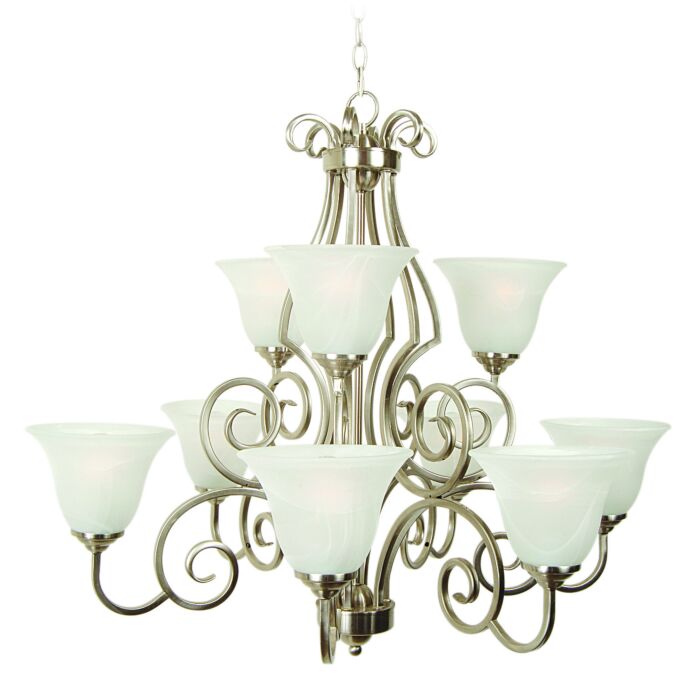 Craftmade Cecilia 9 Light Traditional Chandelier in Brushed Polished Nickel