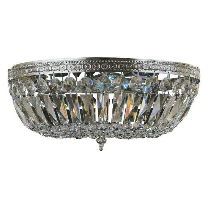 Crystorama 3 Light 16 Inch Ceiling Light in Polished Chrome with Clear Hand Cut Crystals