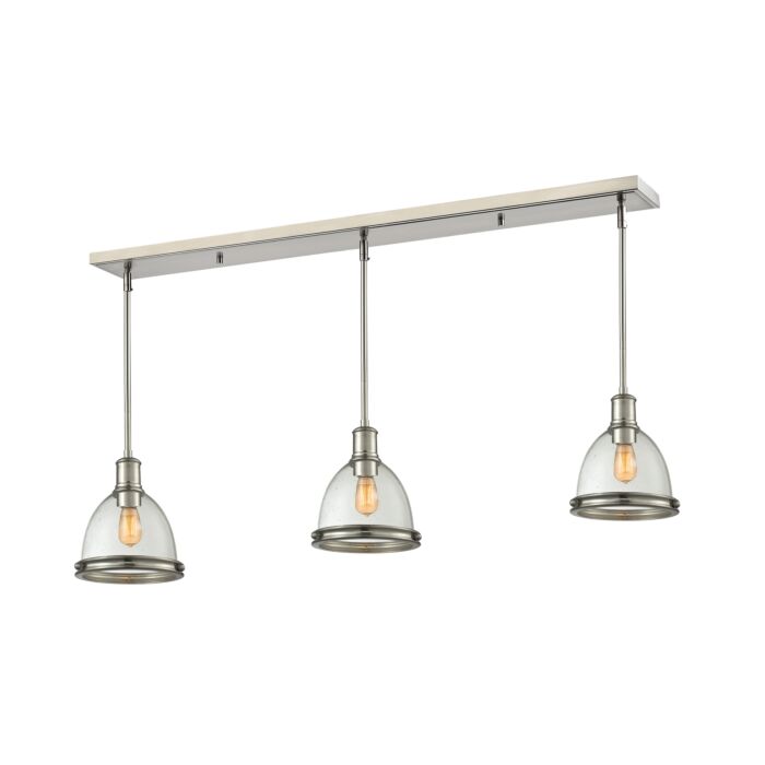 Z Lite Mason 3 Light Linear Pendant Light In Brushed Nickel