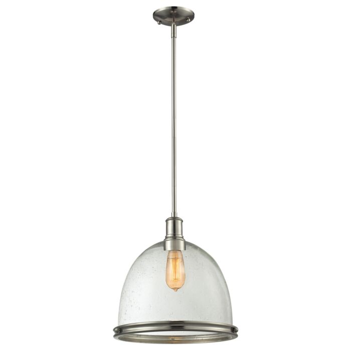Z Lite Mason 1 Light Pendant Light In Brushed Nickel