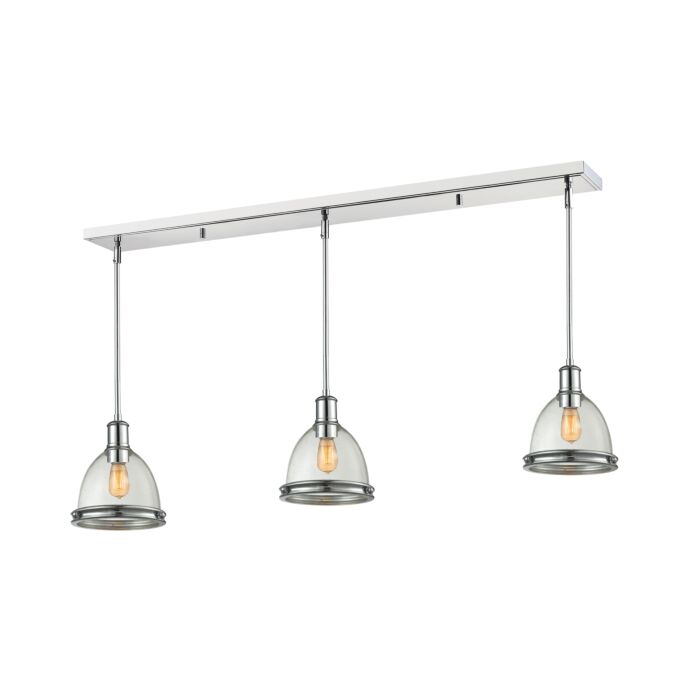 Z Lite Mason 3 Light Linear Pendant Light In Chrome