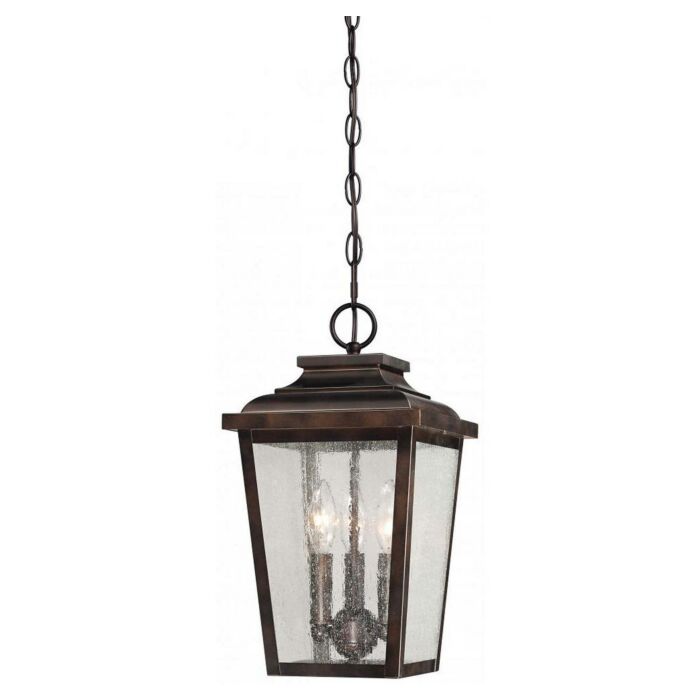 The Great Outdoors Irvington Manor 3 Light 16 Inch Outdoor Hanging Light in Chelesa Bronze