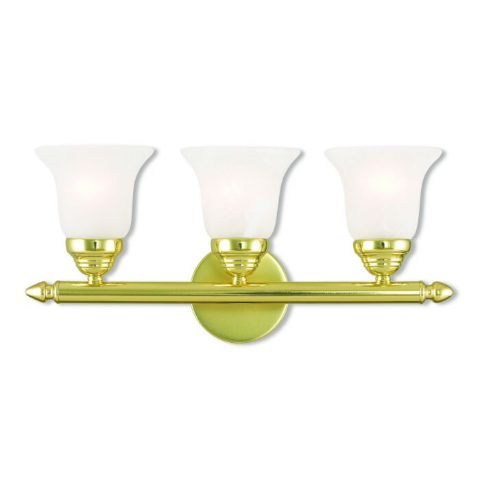 Rivera 3-Light Bathroom Vanity Light in Polished Brass
