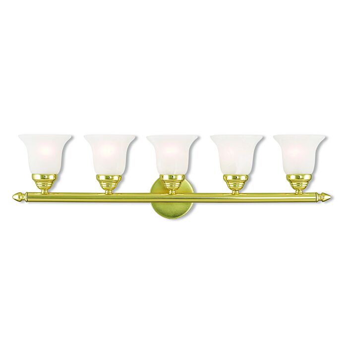 Rivera 5-Light Bathroom Vanity Light in Polished Brass