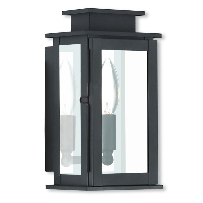 Princeton 1-Light Outdoor Wall Lantern in Bronze w with Polished Chrome Stainless Steel