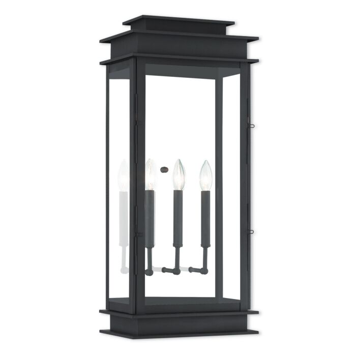 Princeton 3-Light Outdoor Wall Lantern in Bronze w with Polished Chrome Stainless Steel