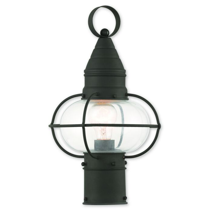 Newburyport 1-Light Outdoor Post-Top Lanterm in Black