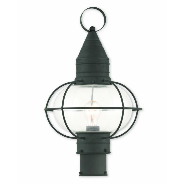Newburyport 1-Light Outdoor Post-Top Lanterm in Black