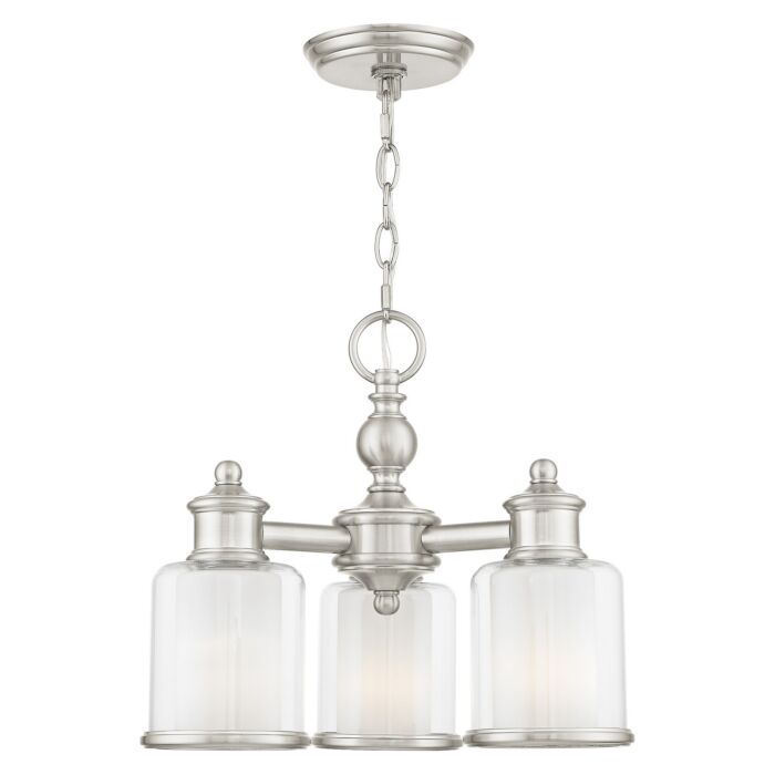 Middlebush 3-Light Mini Chandelier with Ceiling Mount in Brushed Nickel