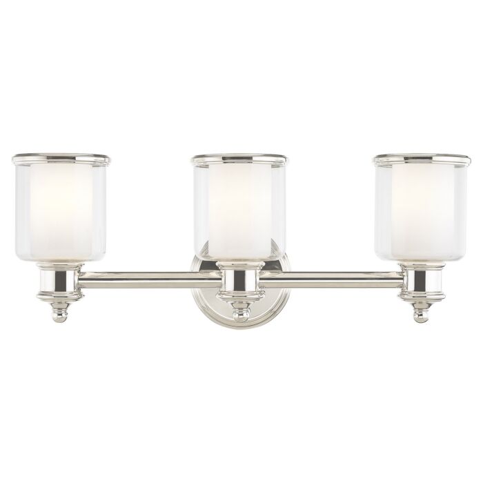 Middlebush 3-Light Bathroom Vanity Light in Polished Nickel