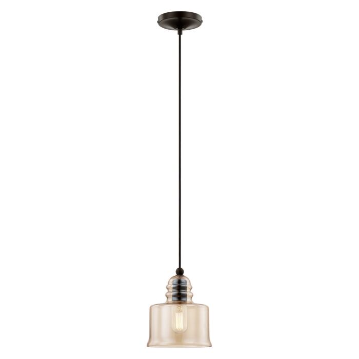 Hand Blown Art Glass Mini Pendants 1-Light Mini Pendant in English Bronze