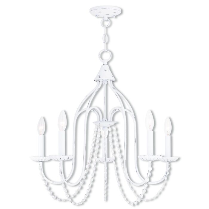 Alessia 5-Light Chandelier in Antique White