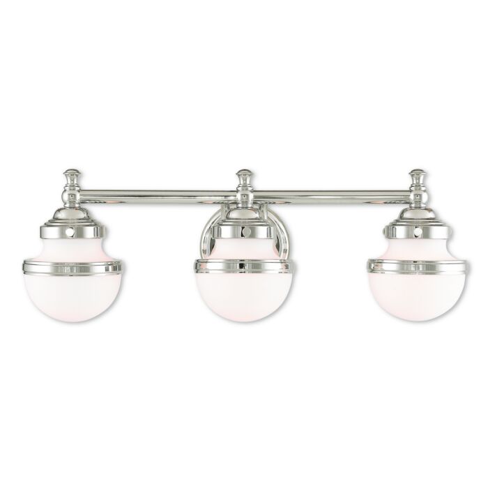 Oldwick 3-Light Bathroom Vanity Light in Polished Chrome