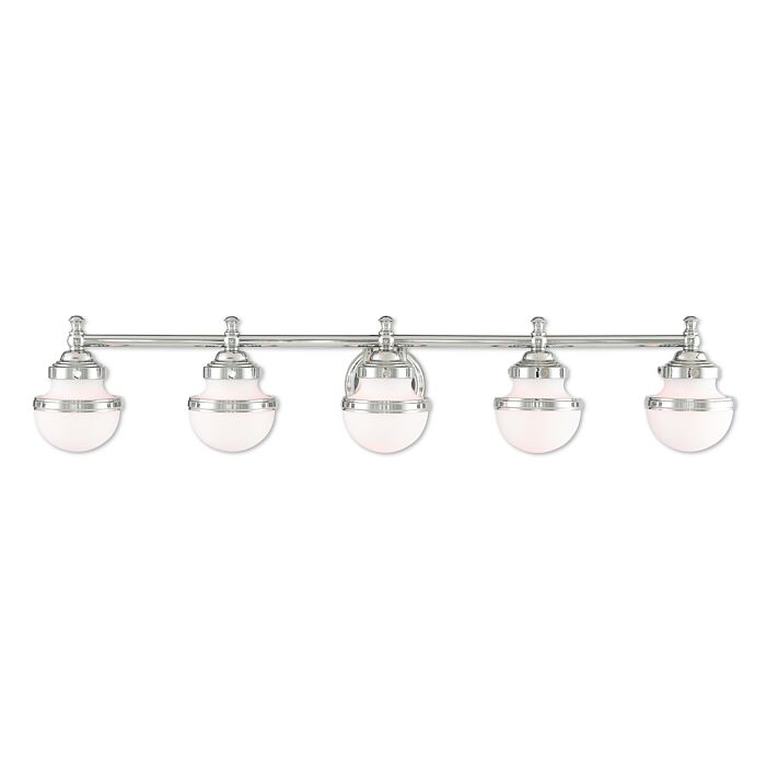 Oldwick 5-Light Bathroom Vanity Light in Polished Chrome