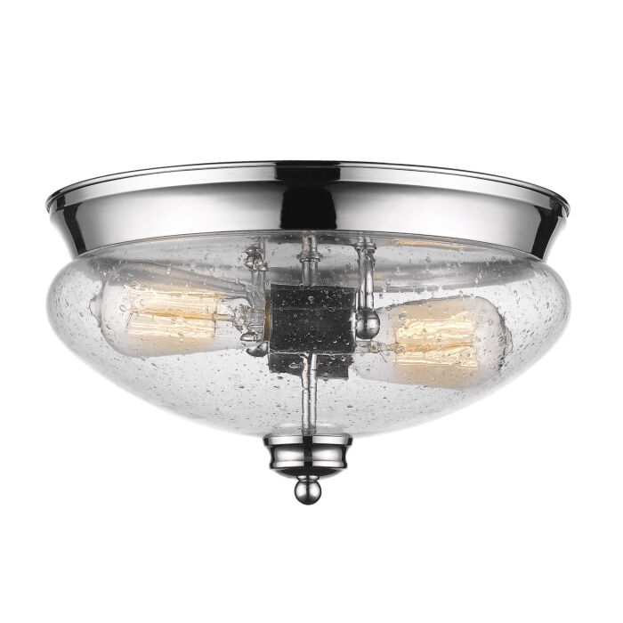 Z Lite Amon 2 Light Flush Mount Ceiling Light In Chrome