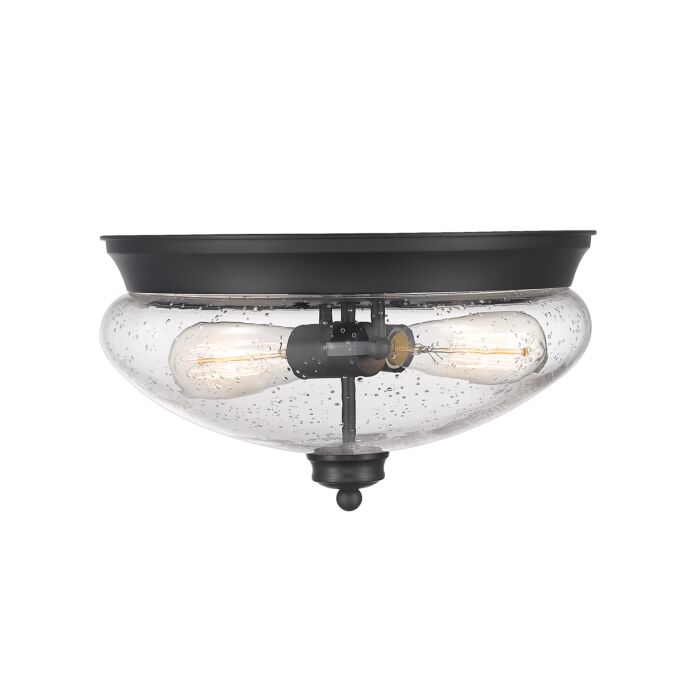 Z Lite Amon 2 Light Flush Mount Ceiling Light In Matte Black