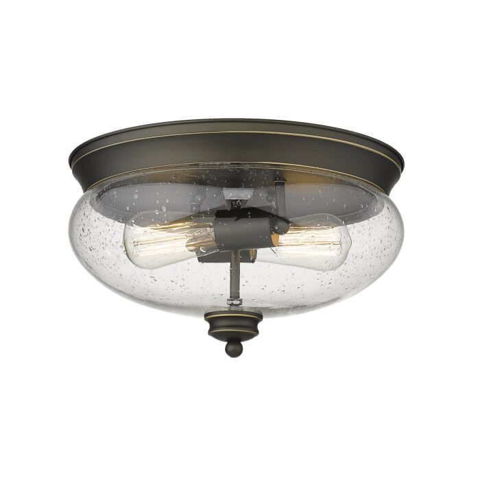 Z Lite Amon 2 Light Flush Mount Ceiling Light In Olde Bronze