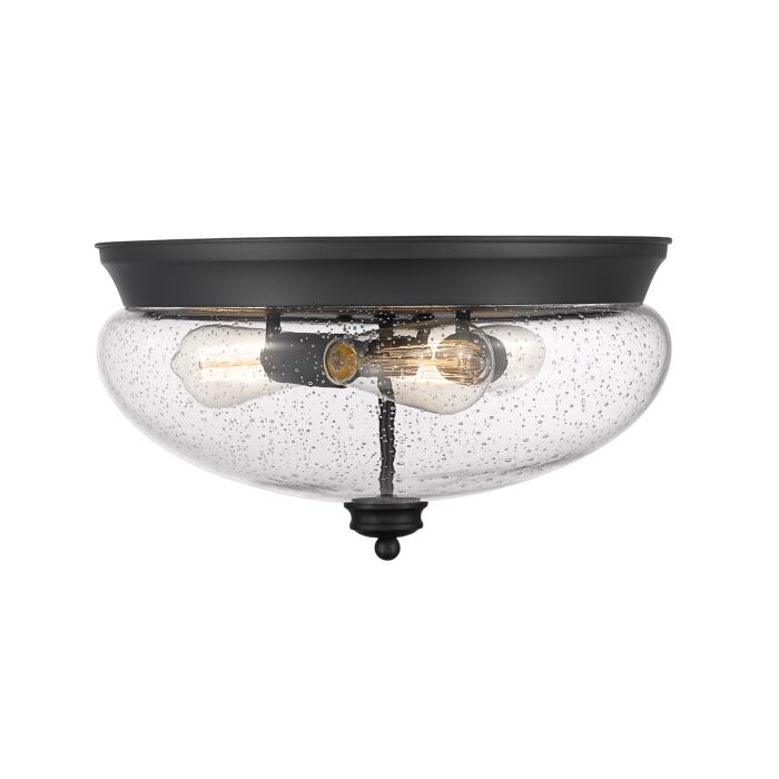 Z Lite Amon 3 Light Flush Mount Ceiling Light In Matte Black