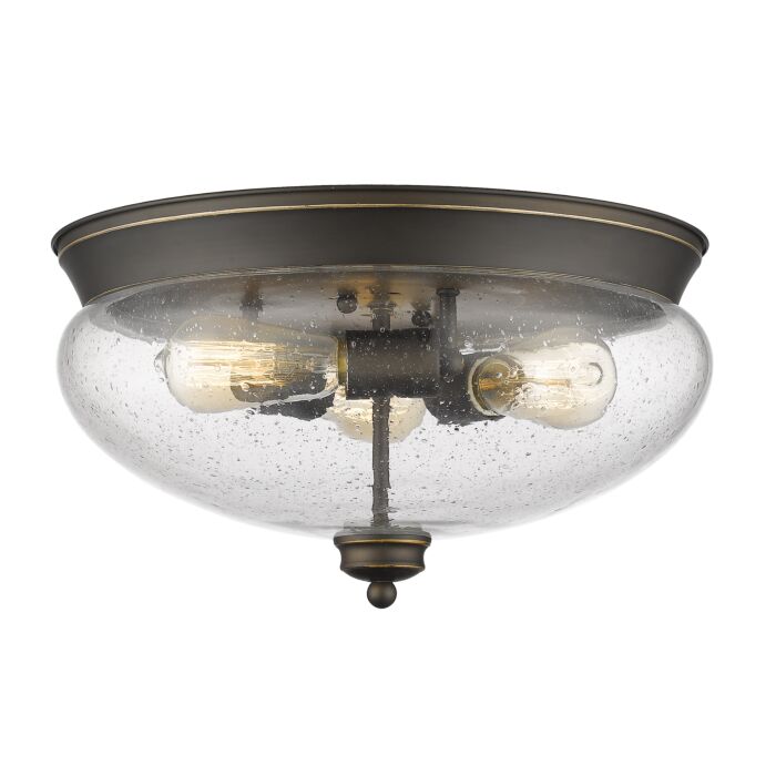 Z Lite Amon 3 Light Flush Mount Ceiling Light In Olde Bronze