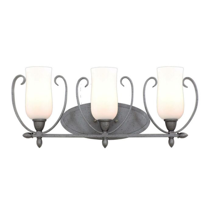 Kalco Mateo 3 Light Bathroom Vanity Light in Flecked Iron