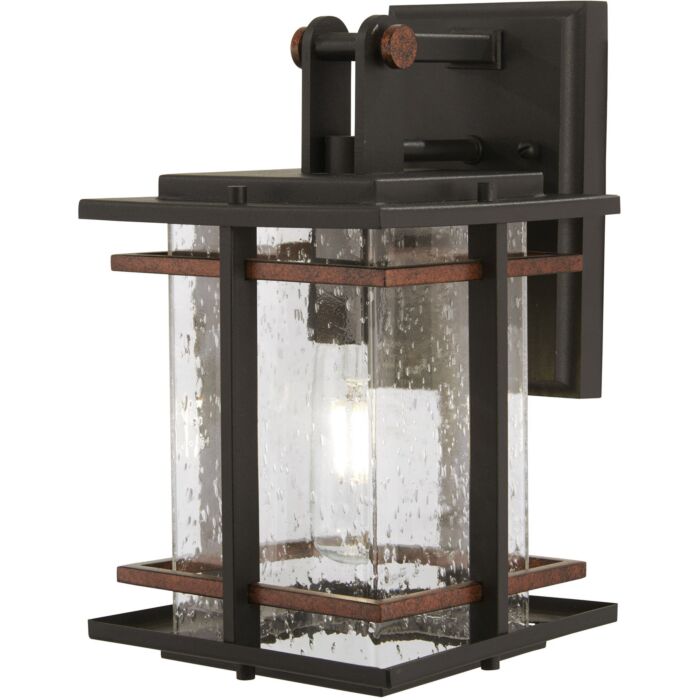 The Great Outdoors San Marcos Outdoor Wall Light in Black with Antique Copper Accents