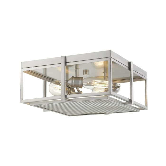 Z Lite Halcyon 3 Light Flush Mount Ceiling Light In Brushed Nickel