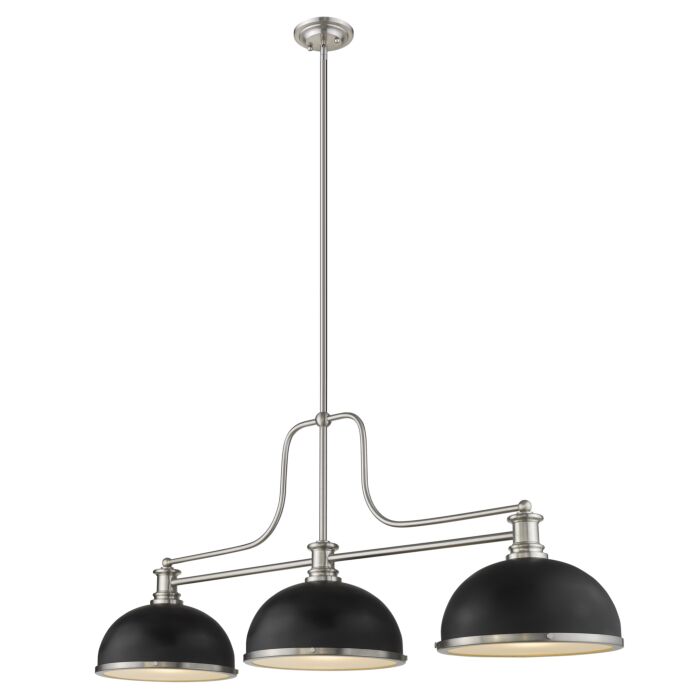 Z Lite Melange 3 Light Linear Pendant Light In Brushed Nickel